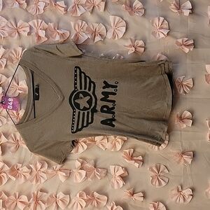 G21 Womens XS Grungy Vibe Army T-Shirt